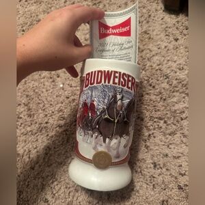 Budweiser Red and White Clydesdale Stein